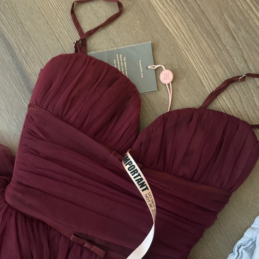 NWT HOUSE OF CB Countess cabernet tulle midi dresst - Picture 9 of 12